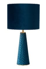 LUCIDE  Stolní lampa Velvet Turquoise Blue, průměr 25cm