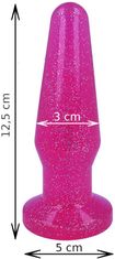 LOLO gelový anální kolík s třpytkami - 3,5 cm