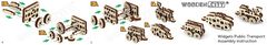 Wooden city 3D puzzle mini sada Widgets: Dopravní prostředky 36 dílků