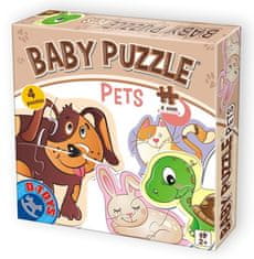 Baby puzzle Domácí mazlíčci 4v1 (2-4 dílky)