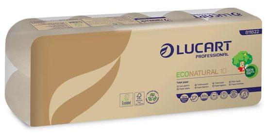 Lucart Professional Toaletní papír "EcoNatural10", dvouvrstvý, malá role, 19,8 m