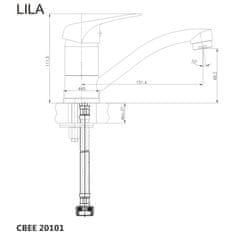Mereo Lila dřezová baterie stojánková s ramínkem plochým 170 mm CBEE20101 - Mereo