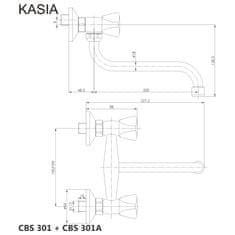 Mereo Kasia dřezová baterie nástěnná 100 mm, s ramínkem CBS301A - Mereo