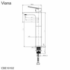 Mereo Viana umyvadlová baterie stojánková vysoká bez výpusti CBE10102 - Mereo