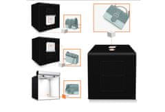 SEFIS LED světelný fotostan - fotobox 40 x 40 x 40 cm