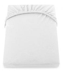 DecoKing Bavlněné jersey prostěradlo s gumou Amber bílé, velikost 140-160x200+30
