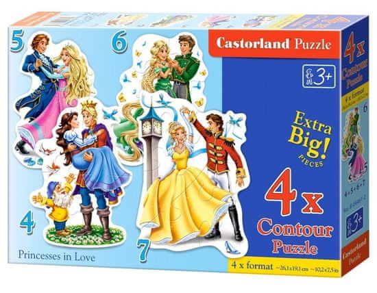 Castorland Baby puzzle Zamilované princezny 4v1 (4,5,6,7 dílků)