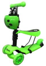 R-Sport Dětská třikolová koloběžka 5v1 s LED kolečky H3 Green