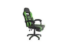 Aga Kancelářská židle Černo - Zelená s opěrkou pro nohy