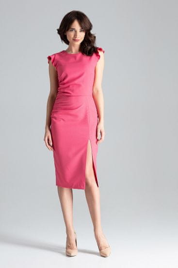 Lenitif Dámské midi šaty Nenneke L034 růžová