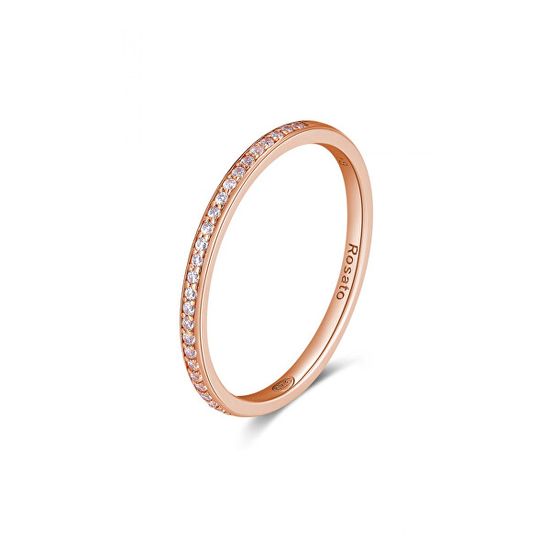 Rosato Minimalistický bronzový prsten se zirkony Allegra RZA030