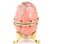 INTEREST luxusní smaltovaná zdobená šperkovnice ve tvaru vejce.