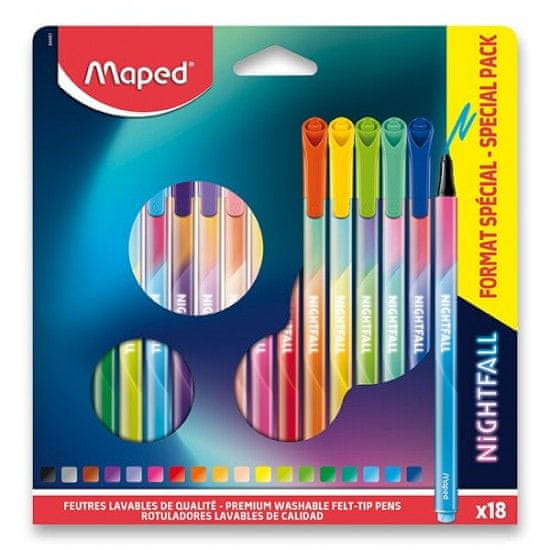 Maped Dětské Fixy Maped Color`Peps Deco Nightfall - 18 barev