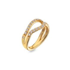 Hot Diamonds Luxusní pozlacený prsten s diamantem a topazy Jac Jossa Soul DR223 (Obvod 55 mm)