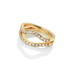 Hot Diamonds Luxusní pozlacený prsten s diamantem a topazy Jac Jossa Soul DR223 (Obvod 55 mm)