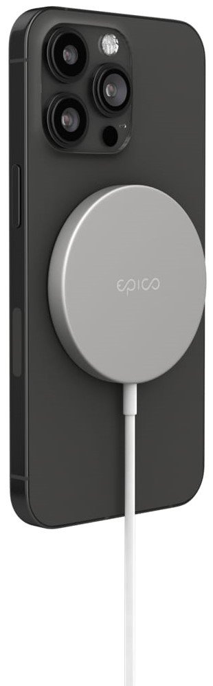 EPICO Fast Magnetic Wireless Charging Pad 9915112100054, stříbrná