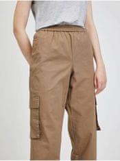 VILA Hnědé kalhoty s kapsami VILA Allo XL