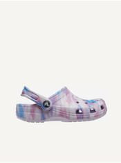 Crocs Světle fialové holčičí vzorované pantofle Crocs Classic 29-30