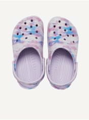 Crocs Světle fialové holčičí vzorované pantofle Crocs Classic 29-30