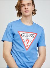 Guess Modré pánské tričko Guess L