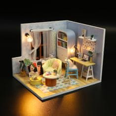 HABARRI Miniatura domečku DIY LED, kreativní sada, pokoj umělce