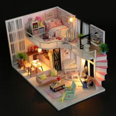 HABARRI Miniatura domečku DIY LED, kreativní sada, dřevěné