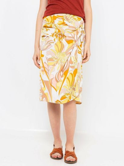 Camaïeu Žluto-krémová vzorovaná sukně CAMAIEU
