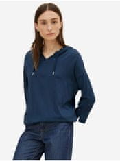 Tom Tailor Tmavě modré dámské tričko s kapucí Tom Tailor S