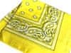 Šátek Paisley bandana - 43613, žlutá, 55x55 cm