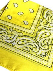 Šátek Paisley bandana - 43613, žlutá, 55x55 cm