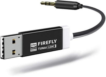 Bluetooth adaptér tunai firefly ldac hifi párování se 2 zařízeními najednou mobilní aplikace usb aux připojení