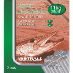 Mistrall Mistrall ocelové lanko pro lov dravců 7 x 7 (11kg) 35cm 2ks 
