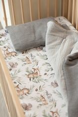 Sensillo povlečení bavlněné deluxe na dětskou matraci 120x60, kamarádi z lesa - bílá