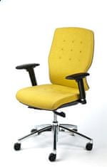 MAYAH Manažerská židle "Sunshine", textilní, žlutá, chromovaná základna, CM3005S YELLOW