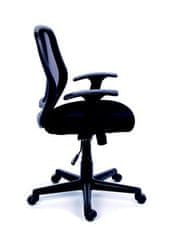 Manažerská židle, textilní, síťovinoný opěrák, černá základna, MaYAH "Fun", černá, 11426 BLACK