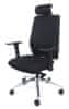 Kancelářská židle "Air", s nastavitelnými područkami, exkluzivní černé čalounění, CM4013