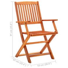 Petromila Skládací zahradní židle 6 ks masivní eukalyptové dřevo
