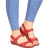 Kožené sandály na suchý zip červené W velikost 39