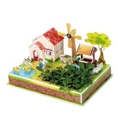 HABARRI Miniaturní domek pro kutily se zahradou 3D puzzle + semínka