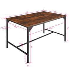 tectake Jídelní stůl Belfast 120x75x75cm - Industrial tmavé dřevo