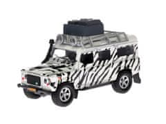 Kids Globe Auto Land Rover safari 14 cm kov na zpětný chod na baterie se světlem a zvukem v krabičce