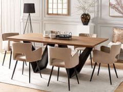Beliani Jídelní stůl v tmavém odstínu dřeva a černé barvě SINTRA