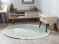 Beliani Kulatý oboustranný zeleno-bílý koberec 140 cm YALAK
