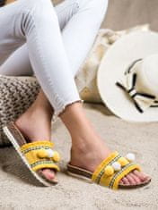 Amiatex Krásné nazouváky zlaté dámské bez podpatku + Ponožky Gatta Calzino Strech, odstíny žluté a zlaté, 37