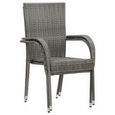 Petromila Stohovatelné zahradní židle 2 ks šedé polyratan