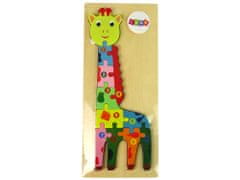 shumee Sada dřevěných puzzle čísel žiraf