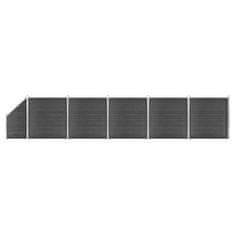 Greatstore Set plotového dílce WPC 965 x (105–186) cm černý