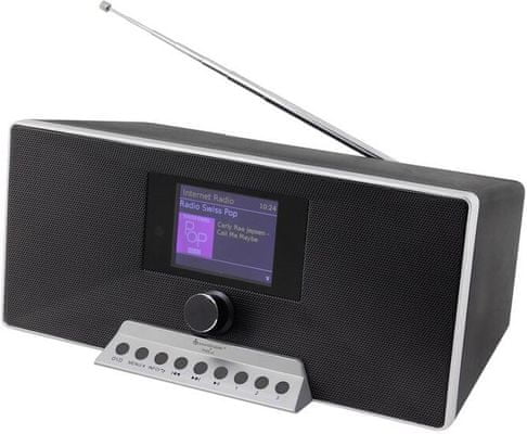  Přenosný radiopříijímač soundmaster ir3500sw wlan wifi Bluetooth usb aux in dab plus tuner fm tuner snooze sleep ekvalizér sluchátkový výstup pěkný design fajn zvuk budík 