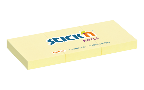 HOPAX Samolepící bločky Stick'n set 21003 | 51x38 mm, 3x100 lístků, pastelově žlutá