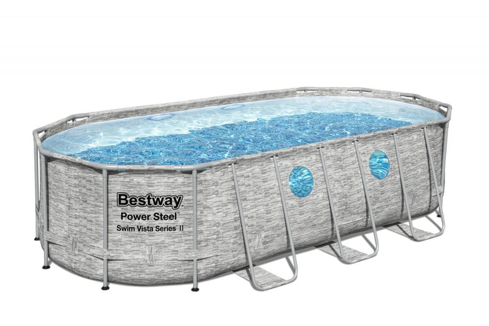 Levně Bestway 56716 Oválný bazén Power Steel Swim Vista Series 5,49 × 2,74 × 1,22 m